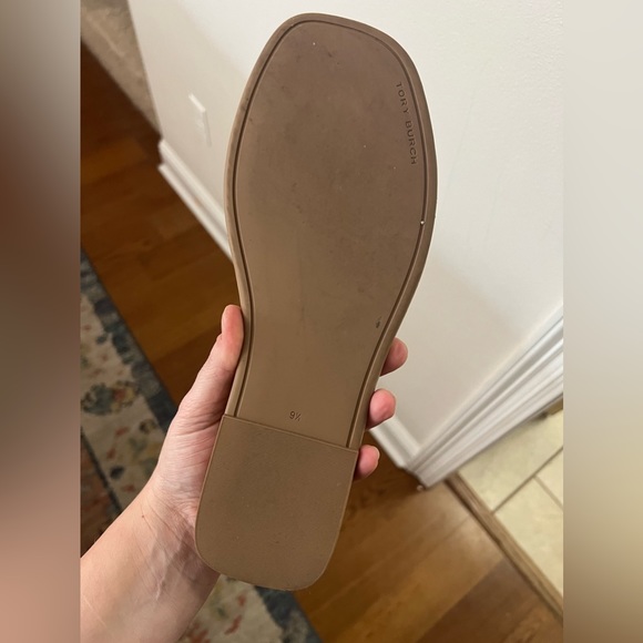 TORY BURCH DOUBLE T SPORT SLIDE SANDAL , almond flour ,SZ 9.5, worn once - Picture 5 of 6